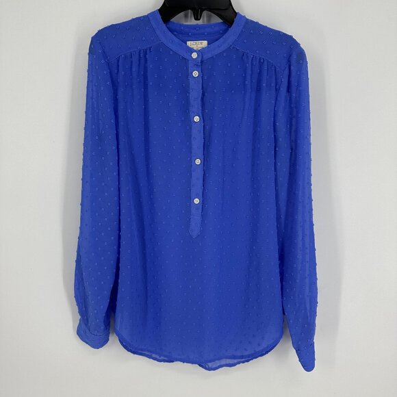 J. Crew Tops - 3/$25 J. Crew Clip Dot Blouse Top XXS Long Sleeve Popover Half Button Down Sheer